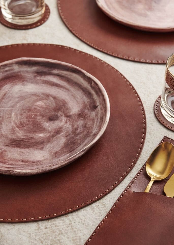 Gardin Leather – Handmade Genuine Leather Placemat Set