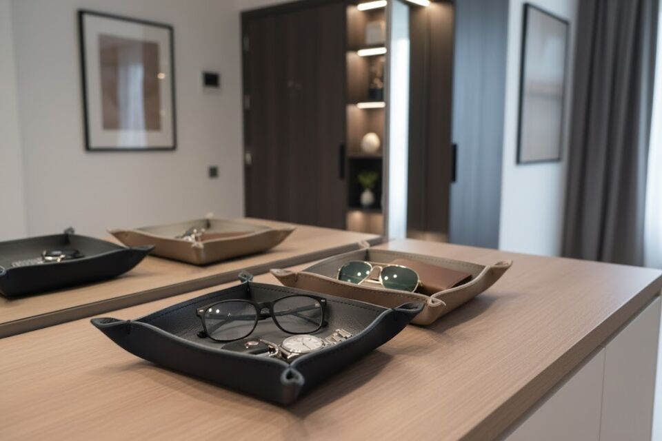 Gardin Leather Printed Leather Valet Tray