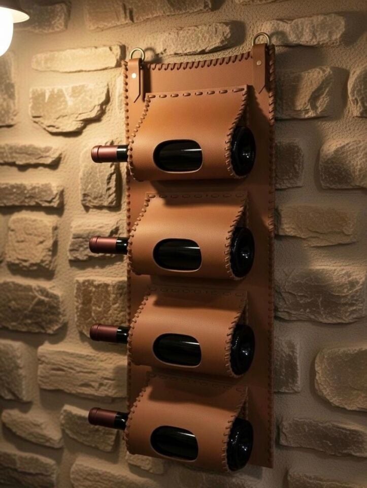 Quadra Leather Wine Rack