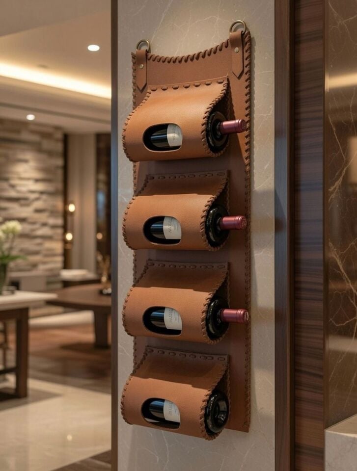 Quadra Leather Wine Rack