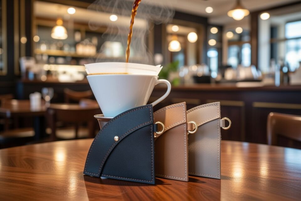 Leather Coffee Filter Holder-Black