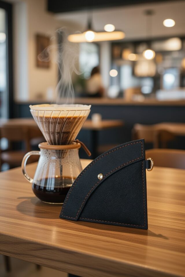 Leather Coffee Filter Holder-Black