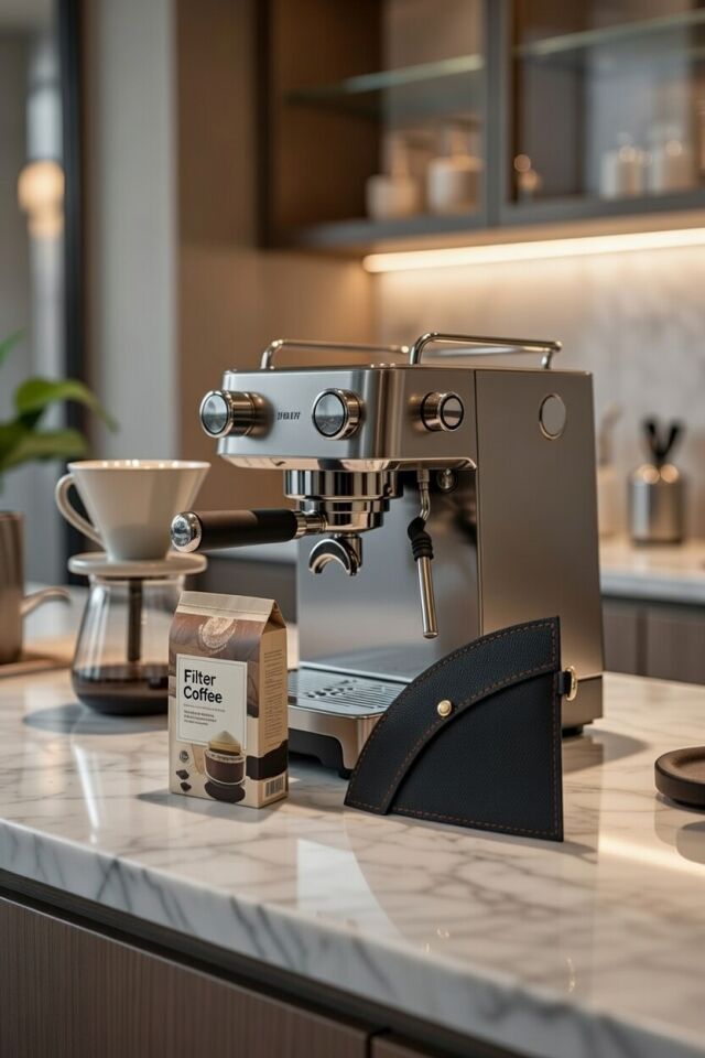 Leather Coffee Filter Holder-Black