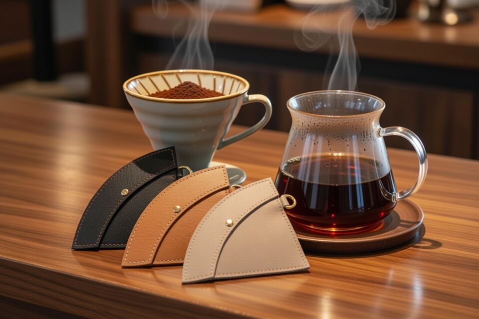 El Yapımı Hakiki Deri Filtre Kahve Kesesi Tutacağı