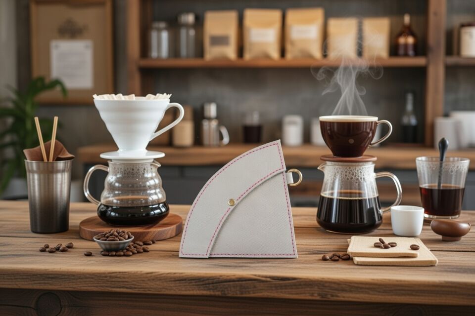 Leather Coffee Filter Holder-Gray