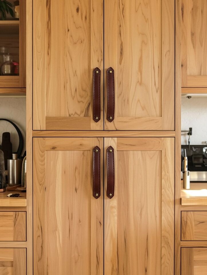 Handcrafted Leather Cabinet Pull Handles