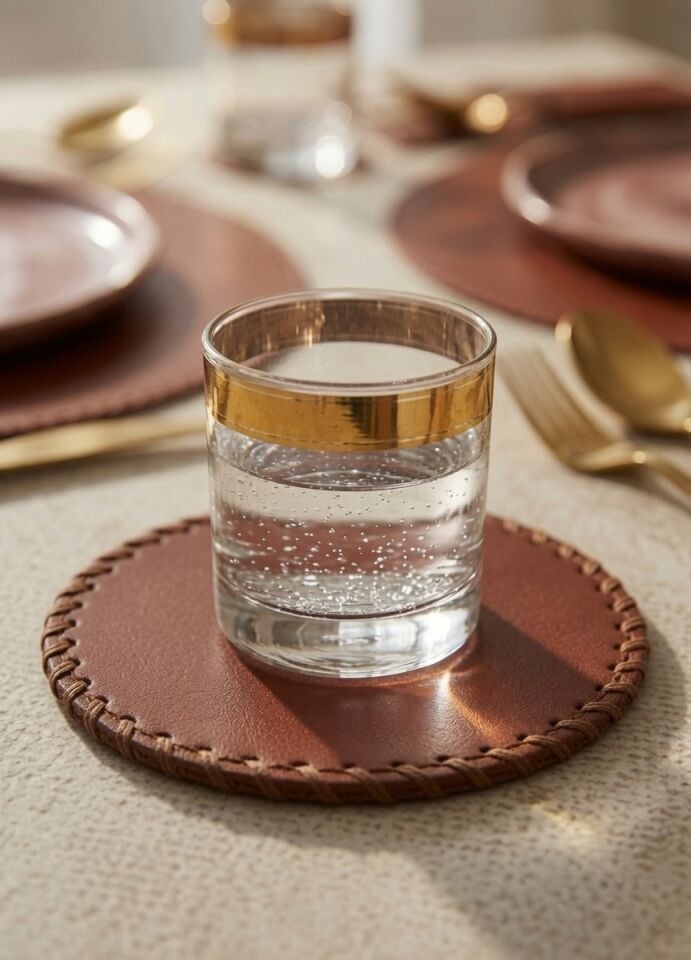 Genuine Leather Coaster Set