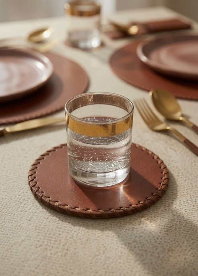 Genuine Leather Coaster Set