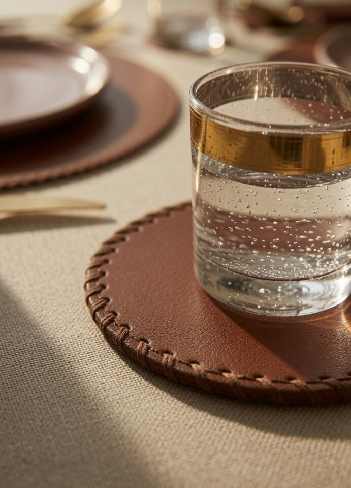 Genuine Leather Coaster Set