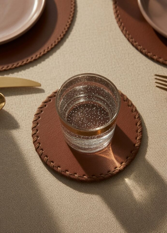 Genuine Leather Coaster Set