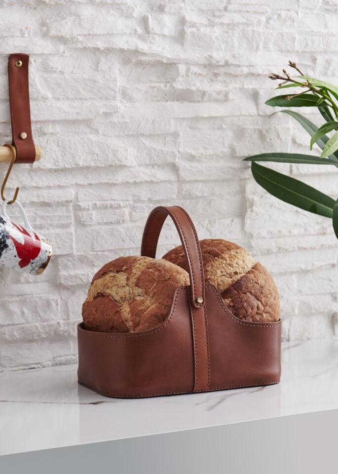 Gardin Leather El Yapımı Deri Saklama Sepeti - Lüks Dekorasyon