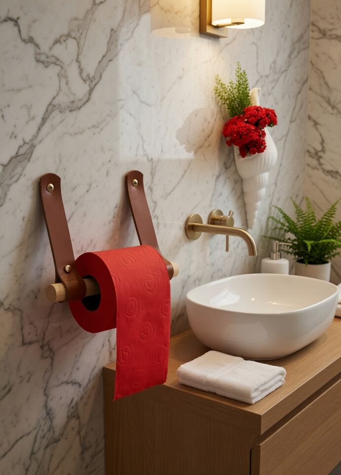 Handcrafted Leather Toilet Paper Holder