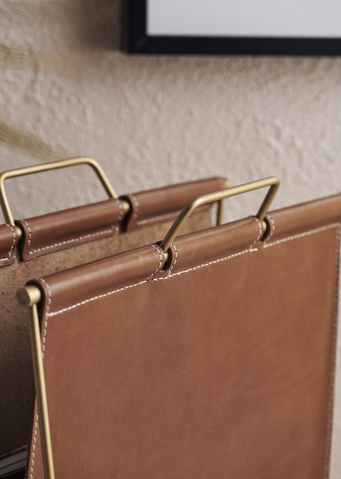 Handcrafted Genuine Leather Magazine Holder