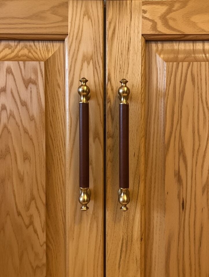 Handcrafted Leather Cabinet Pull Handles